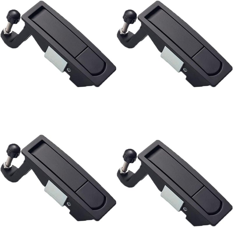 STHang-D 4PCS Compression Latch Lock Trigger Latch Lock, Zinc Alloy Adjustable Lever Hand Operated Compression Latch with Raised Trigger, Non-Locking, Flush Lever Latch (Black) - Image 2